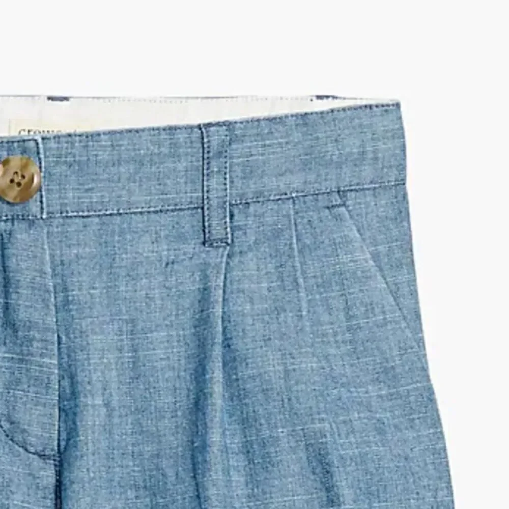 Crewcuts Factory Girls' chambray pleated short blue size 5 NWOT